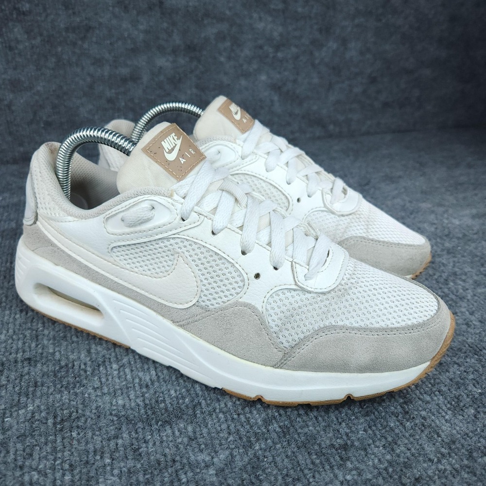 Nike Women’s Sneakers in White and Light Gray with Tan Accents